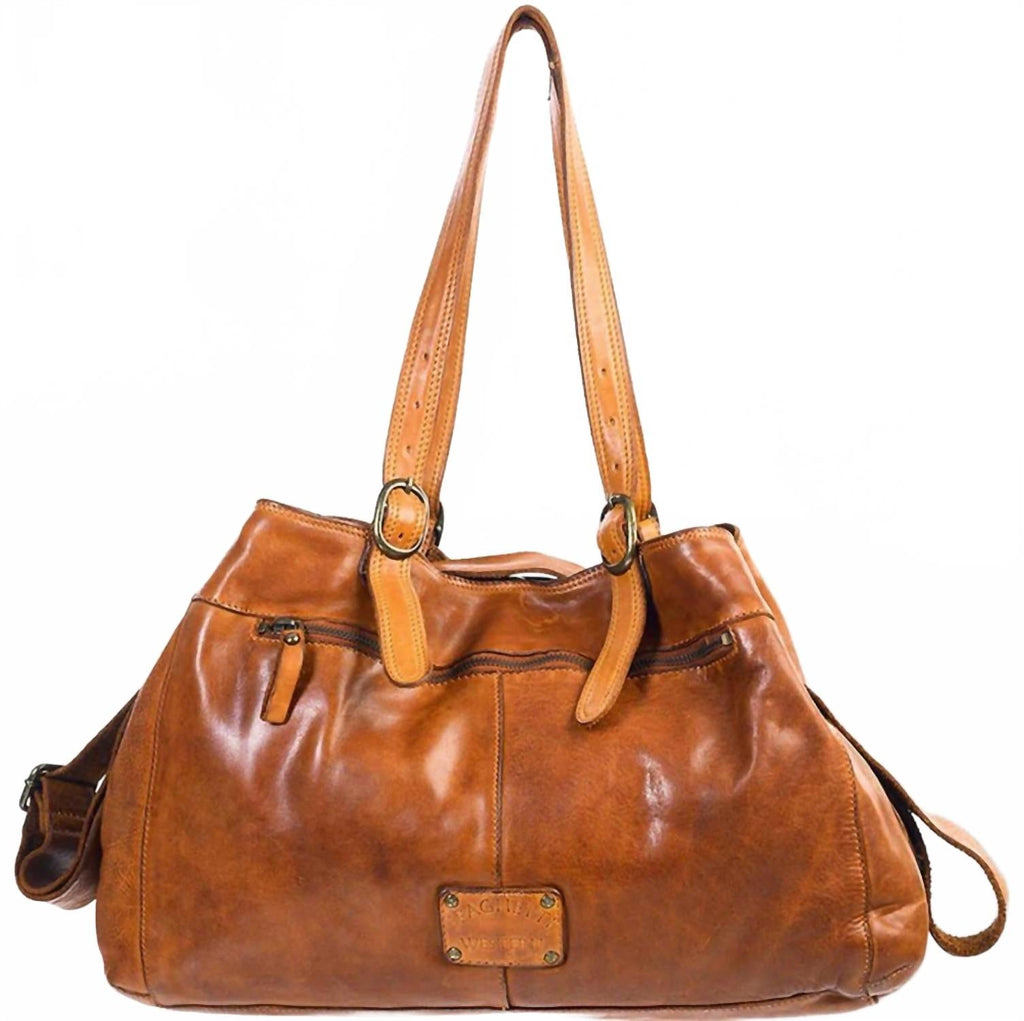Women's Genuine Leather Tote Bag In Tan