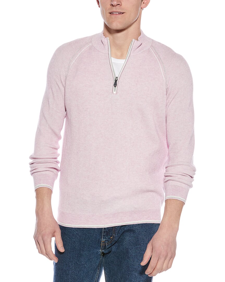 Raffi English Rib 1/4-Zip Mock Neck Sweater
