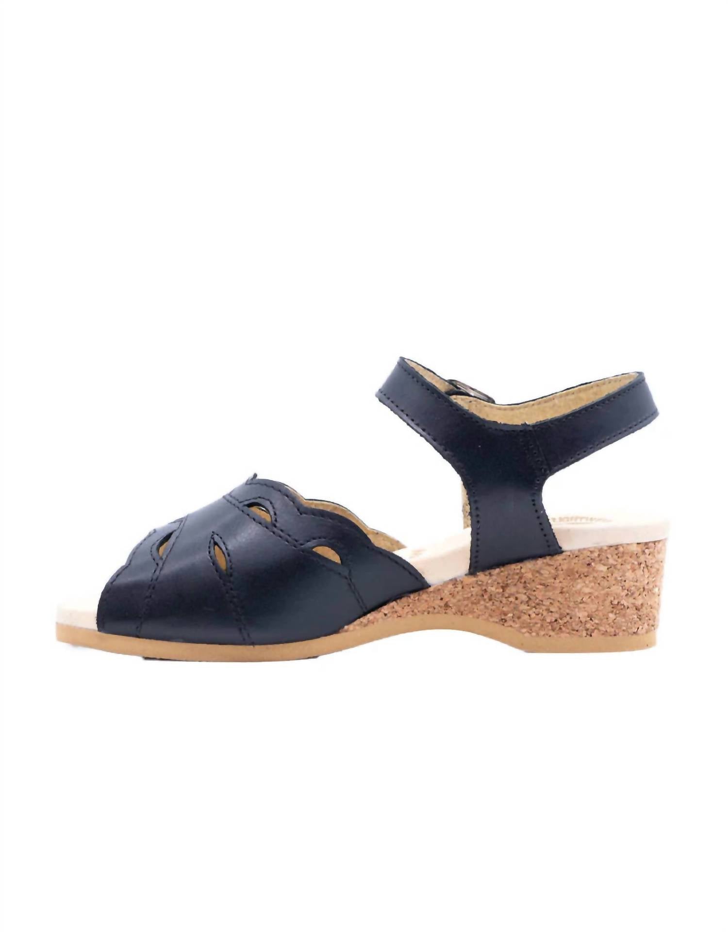 Women's Ariel Cork Wedge Sandals In Black