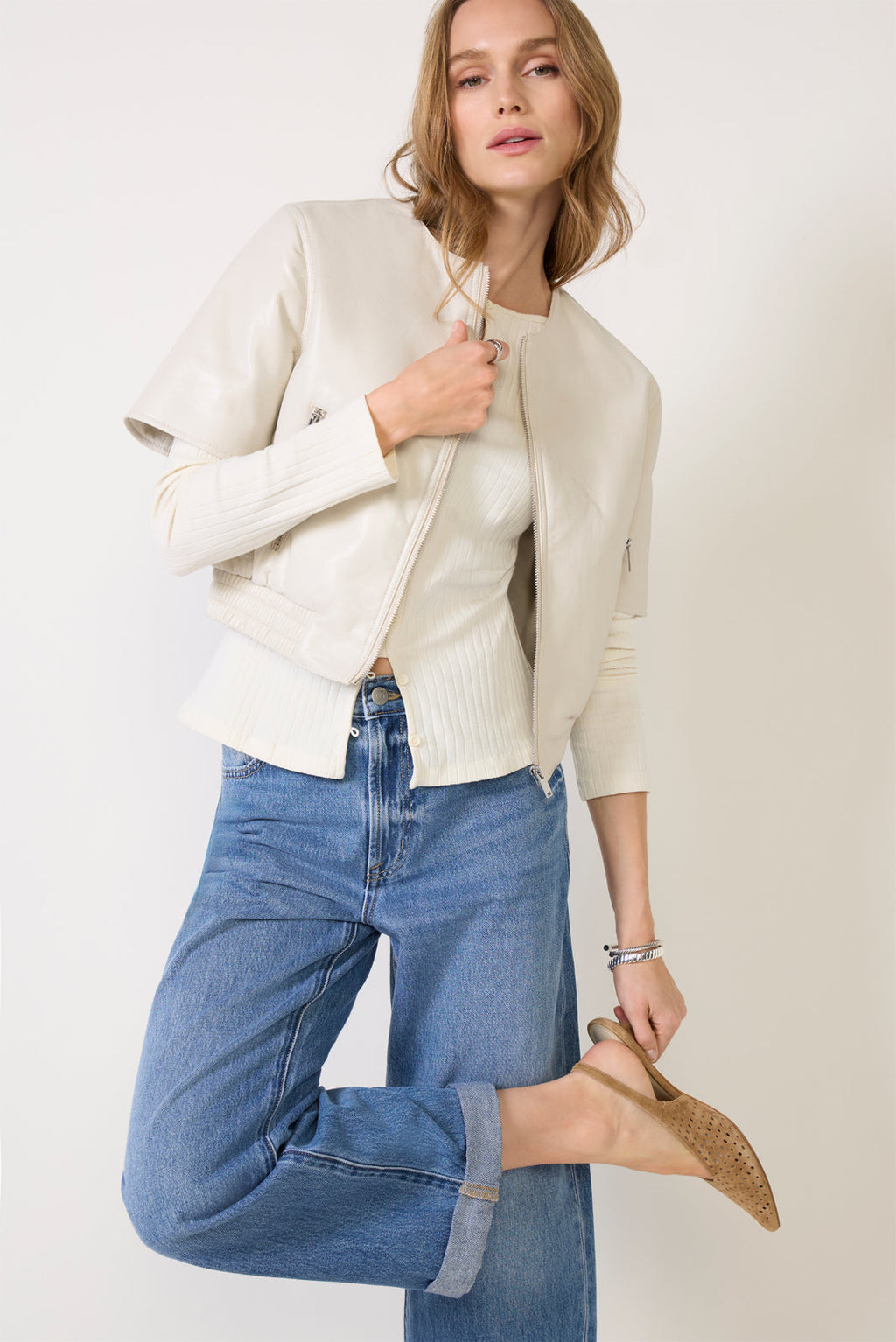 Women's Billie Leather Bomber Jacket