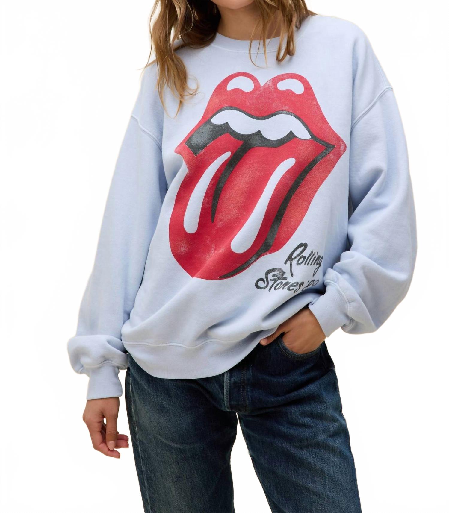 Rolling Stones Big Tongue Oversized Sweatshirt In Blue
