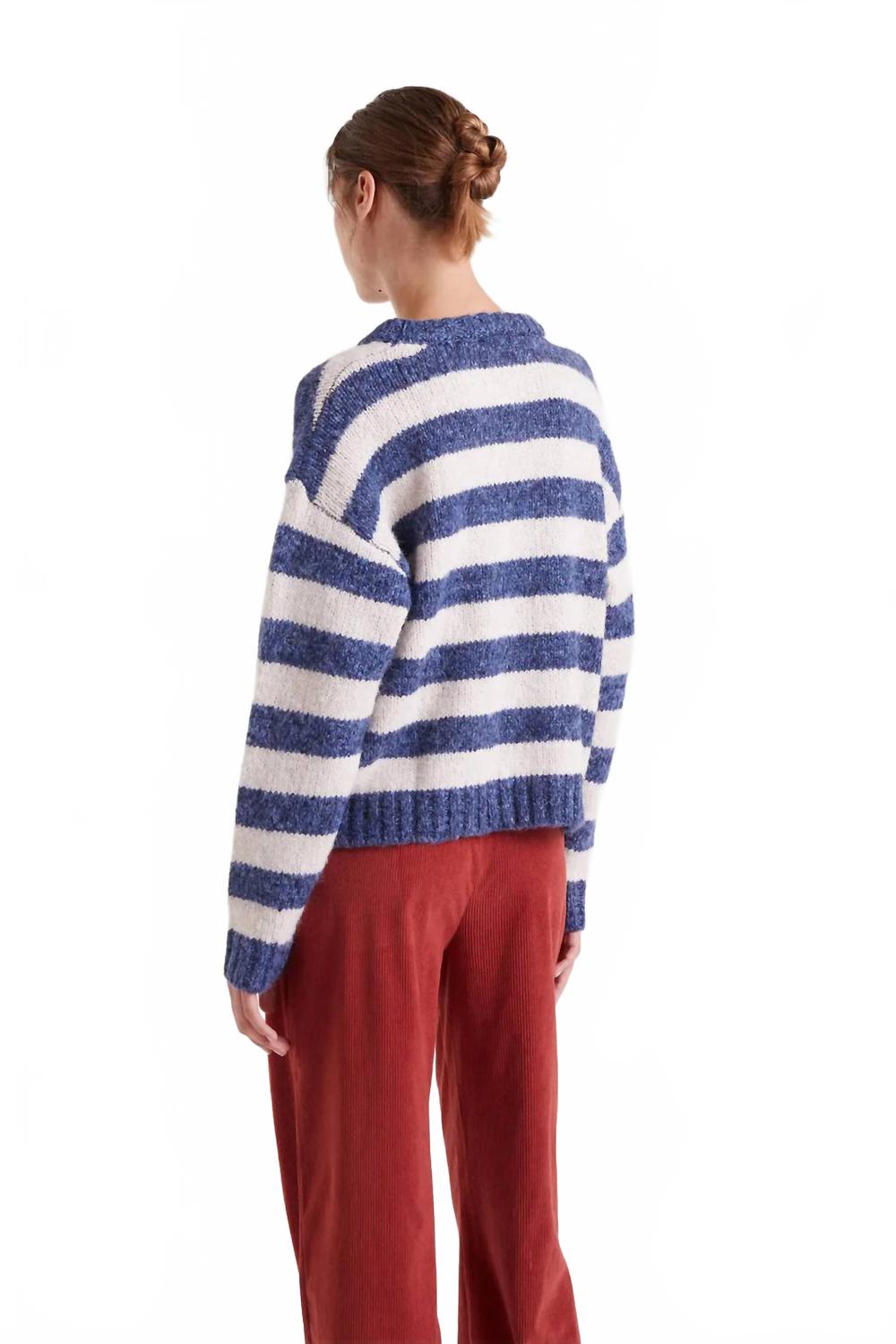 Rugby Stripe Sweater In Blue
