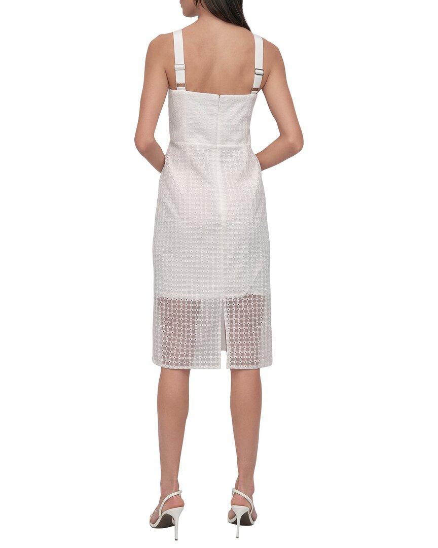 DKNY Circle Organza Eyelet Midi Dress