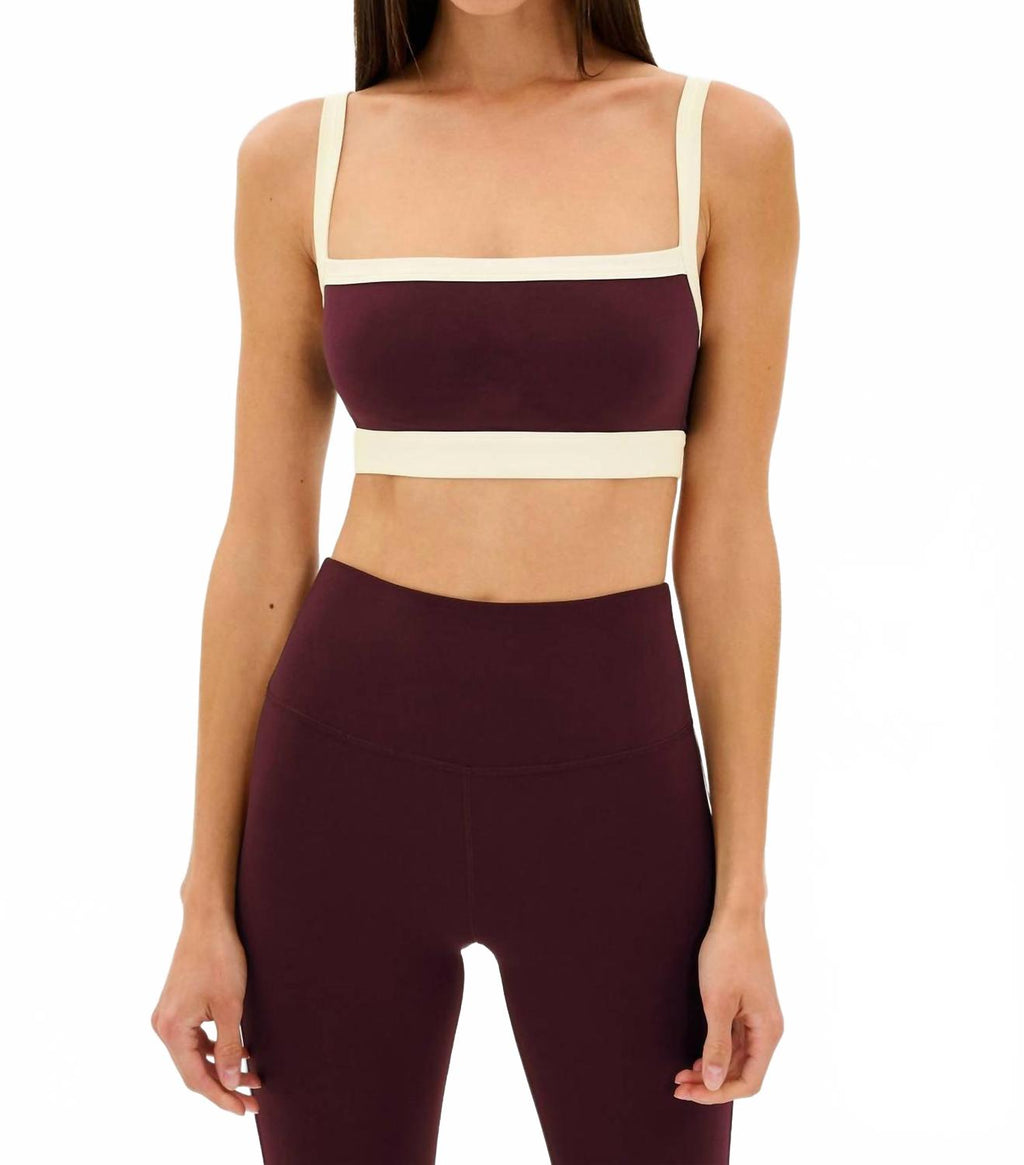 Monah Rigor Bra In Dark Cherry/cream