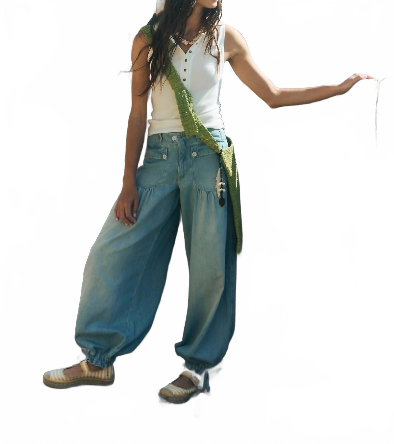 Lotus Balloon Jeans In Bijou Blue