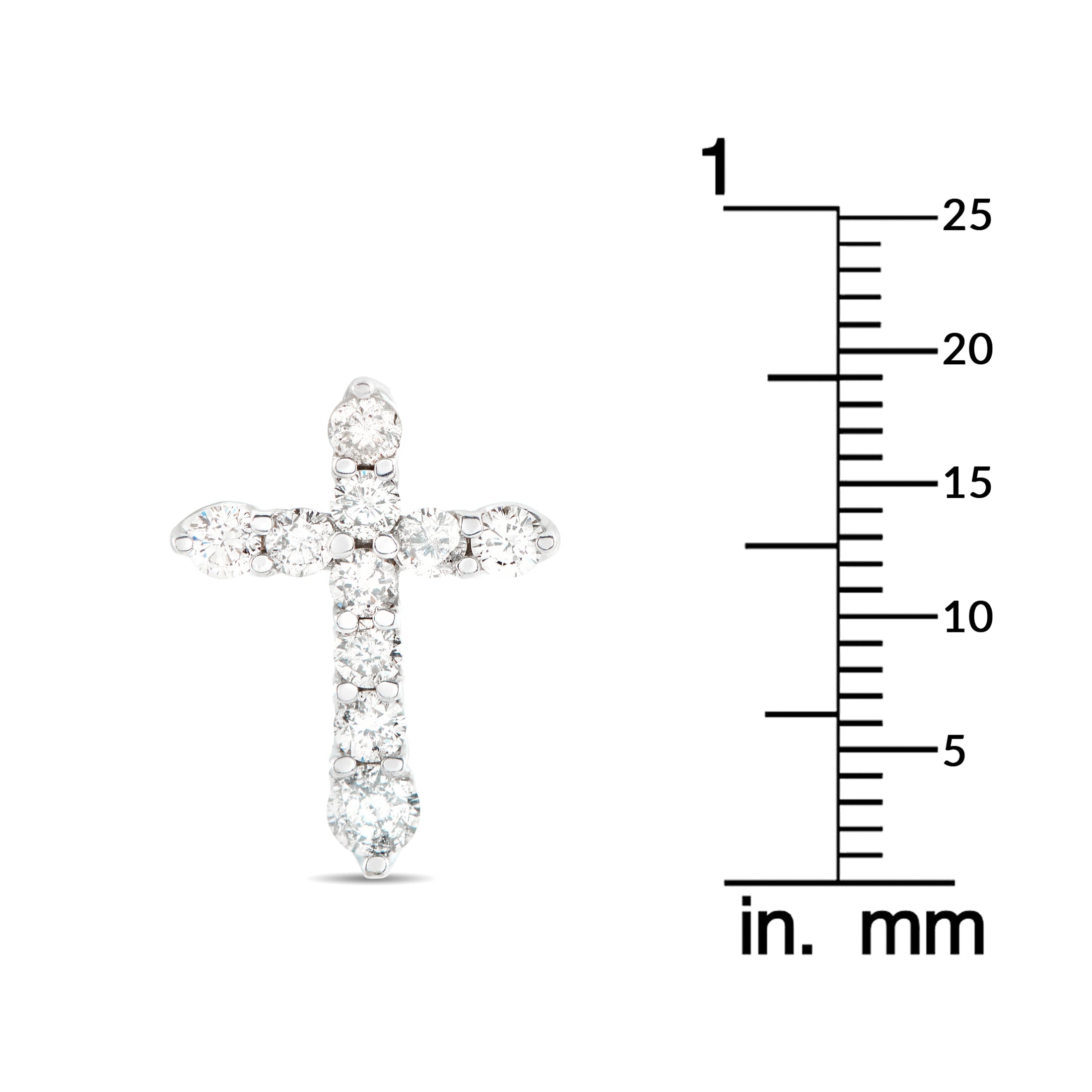 LB Exclusive 18K White Gold 1.0ct Diamond Cross Pendant MF19-041426