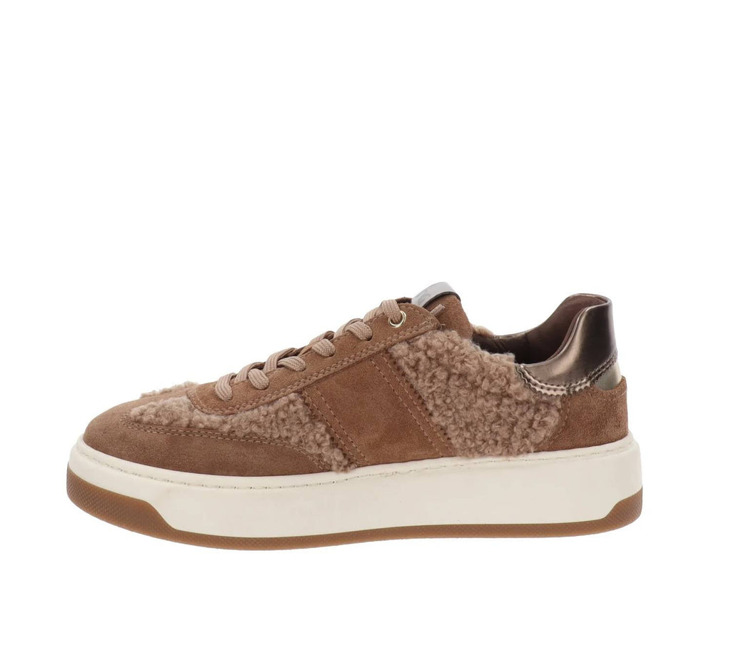 Women's Velour Curly Mou Sherpa Sneaker In Brown