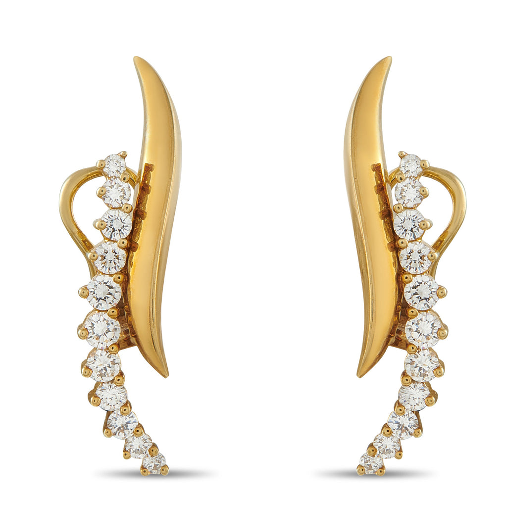Jose Hess 18K Yellow Gold Diamond Clip-On Earrings JH32-041326