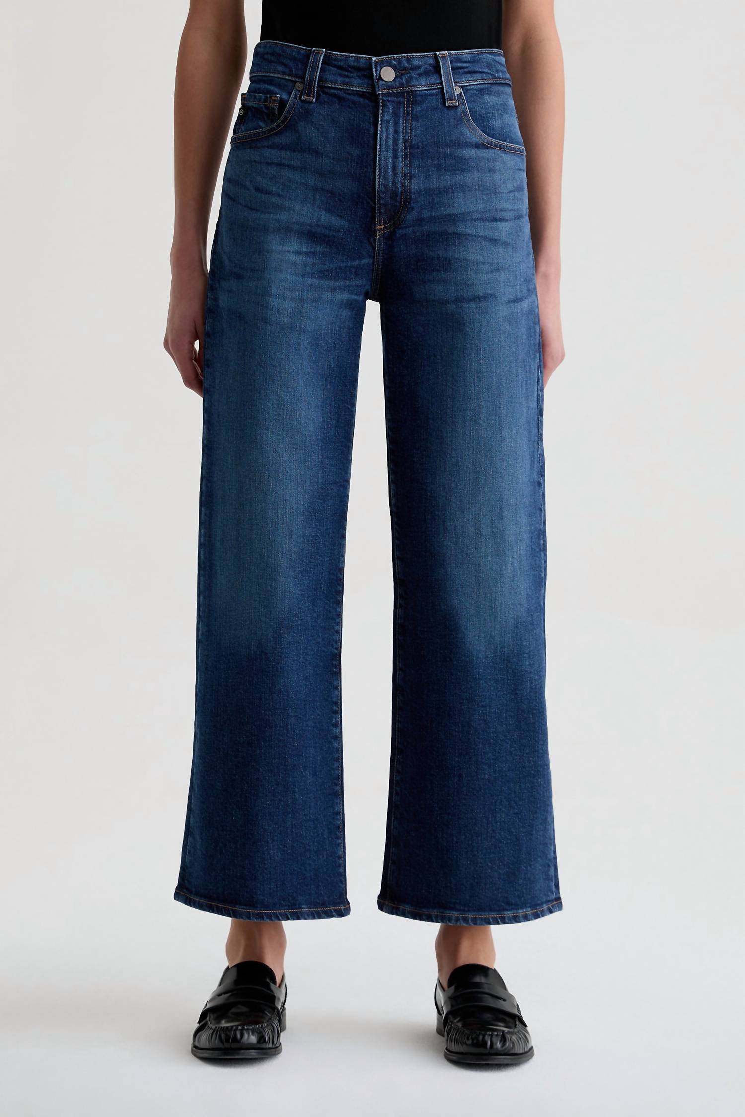 Saige Wide Leg Crop Jeans In Veiled