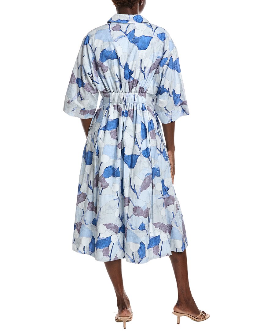 Gracia Dolman Sleeve Pleated Printed Midi Dress