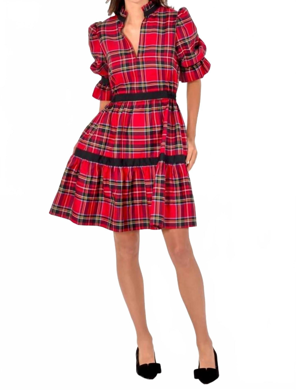 Duke Of York Teardrop Dress In Red Multi