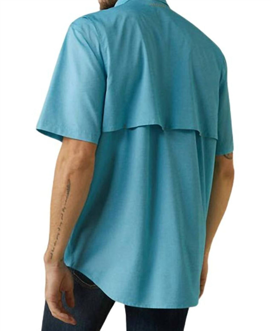 Men's Rebar Made Tough Venttek Durastretch Work Shirt In Caribbean Blue