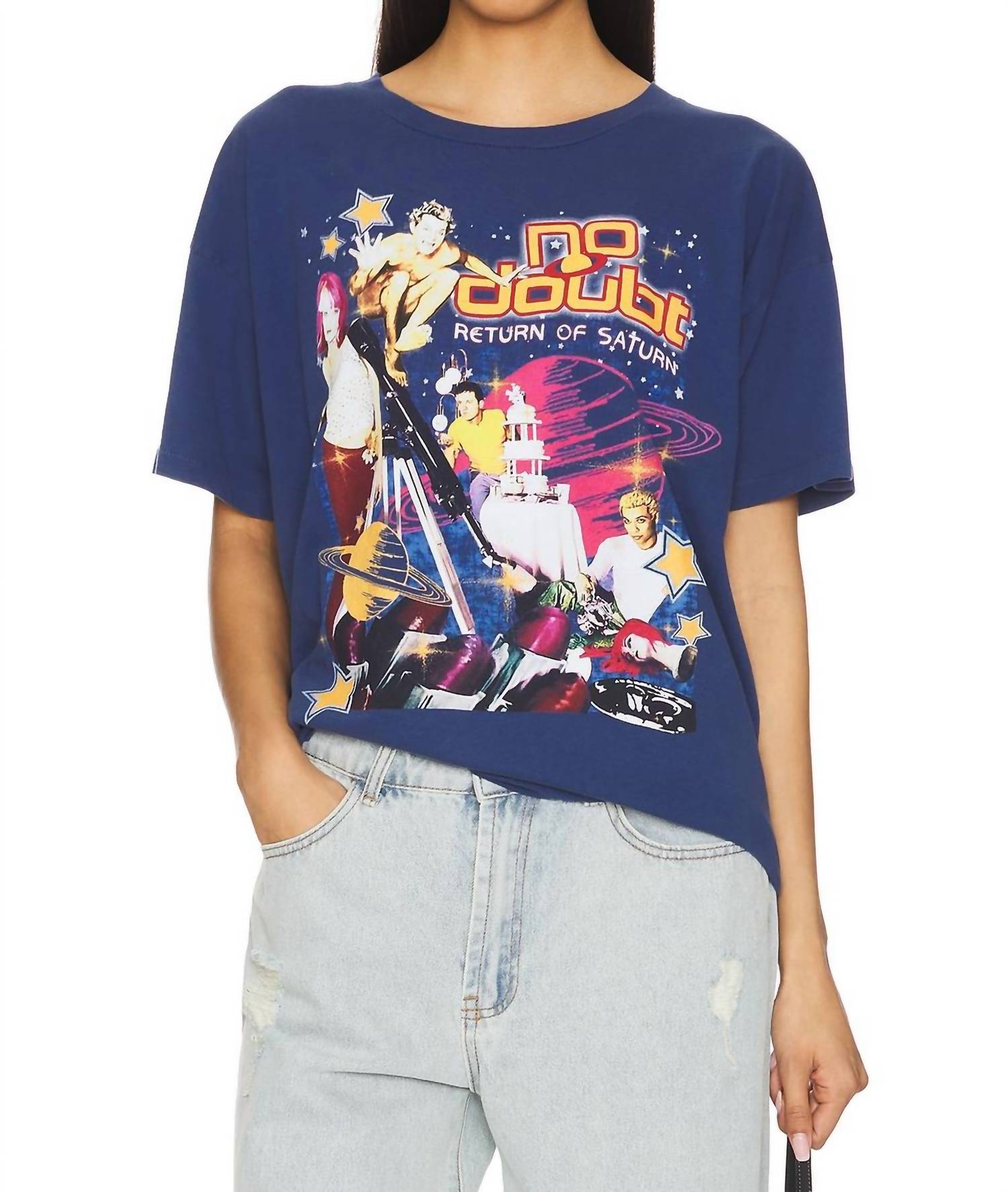 No Doubt Return Of Saturn Collage Merch Tee In Washed Indigo