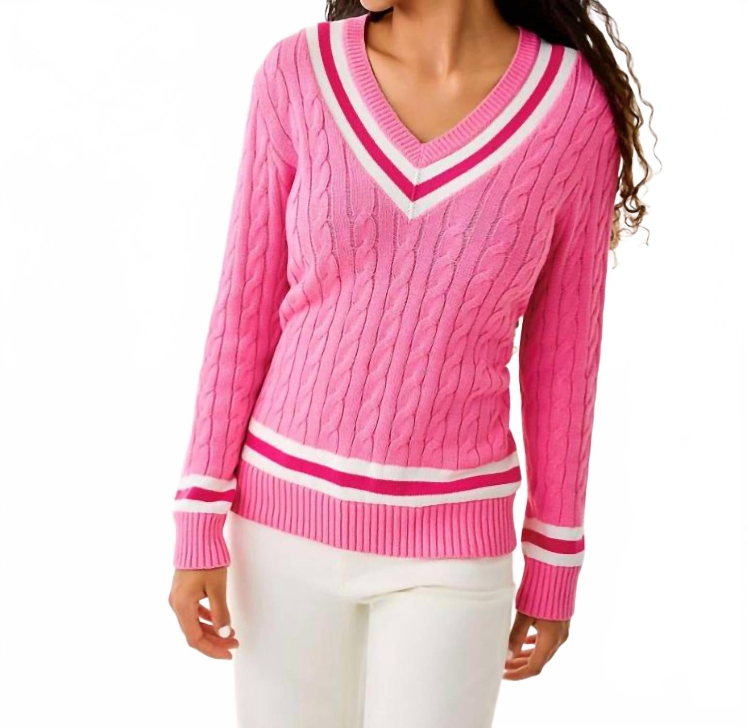 Brockton Sweater In Confetti Pink X Sun Shell Pink Tipping