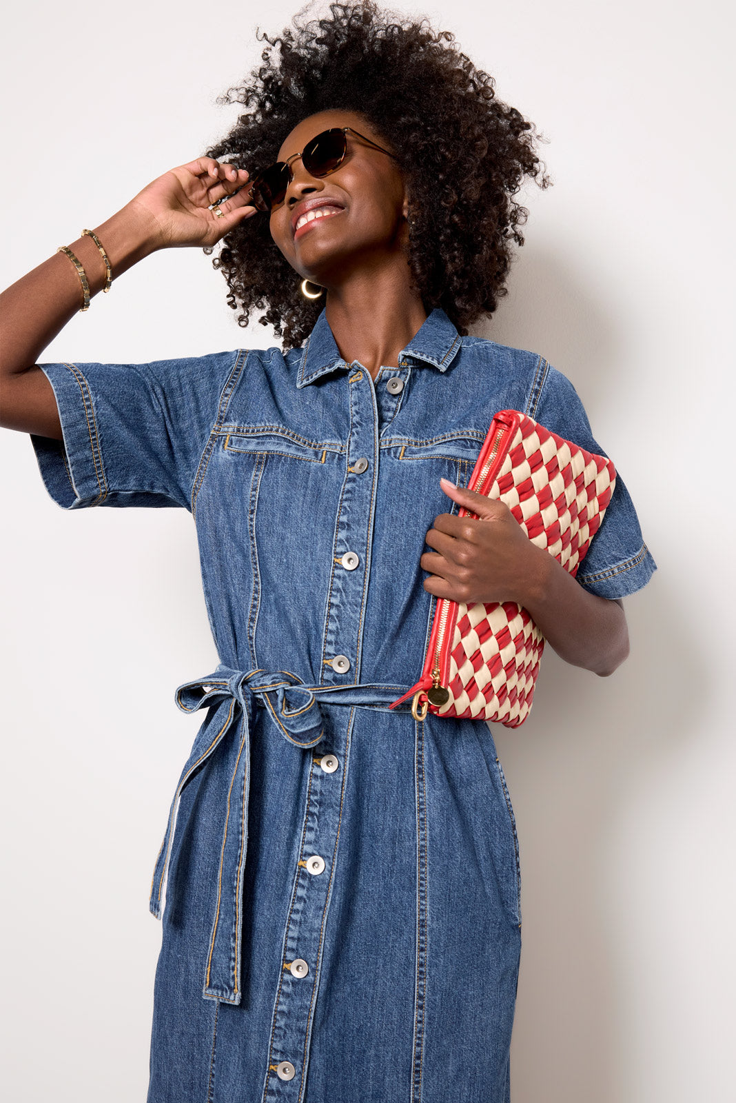 Women's Flat Clutch with Tabs Bag