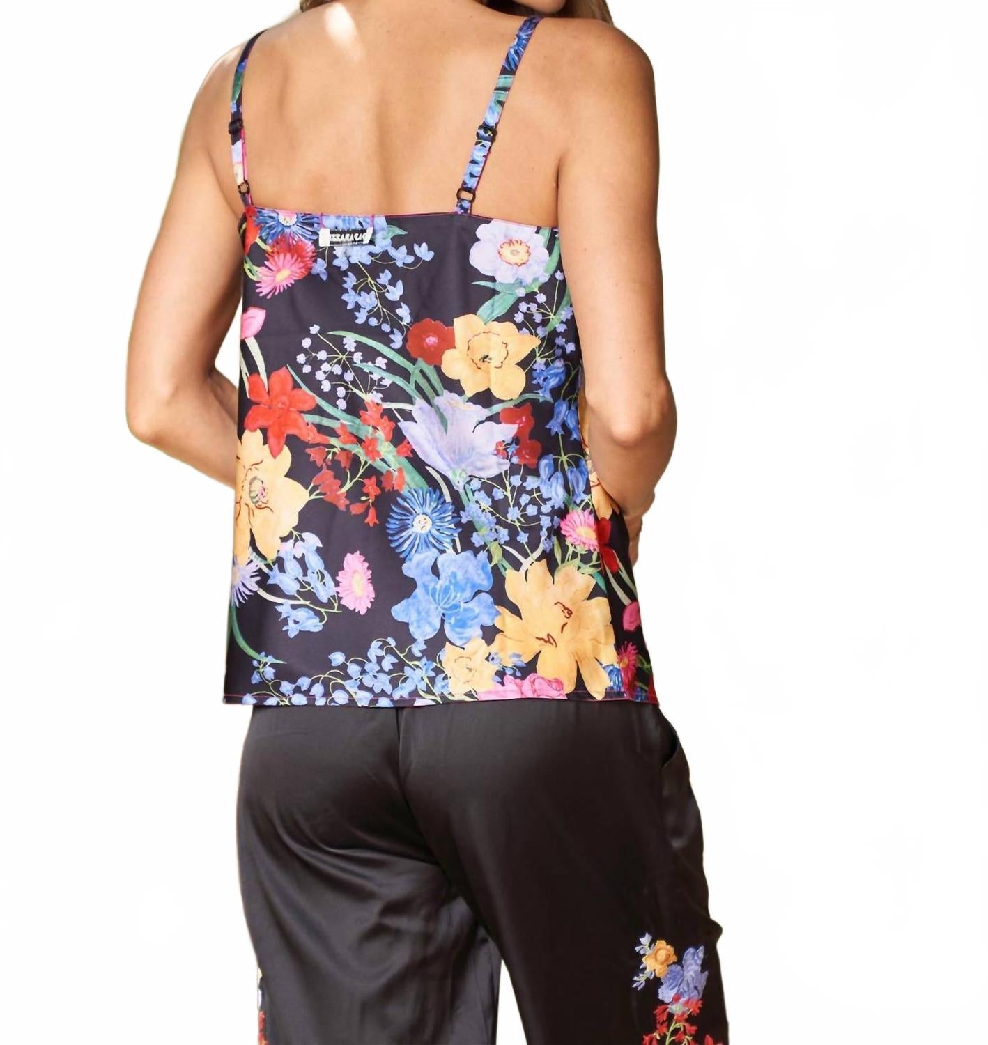 Reversible Satin Print Camisole In Floral / Pink