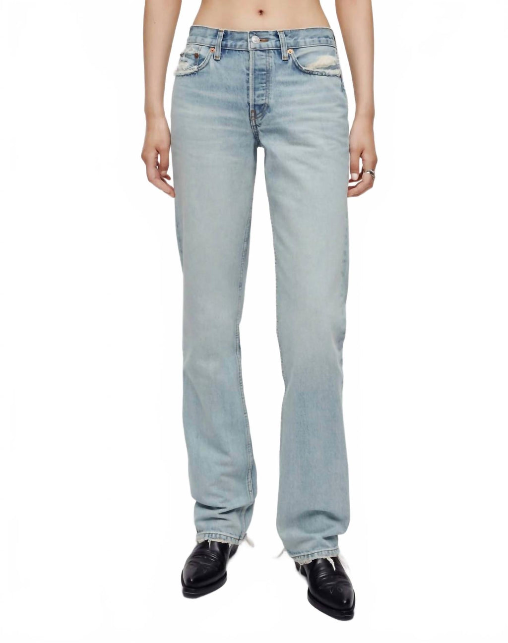 Easy Straight Jean In Ripped Tide