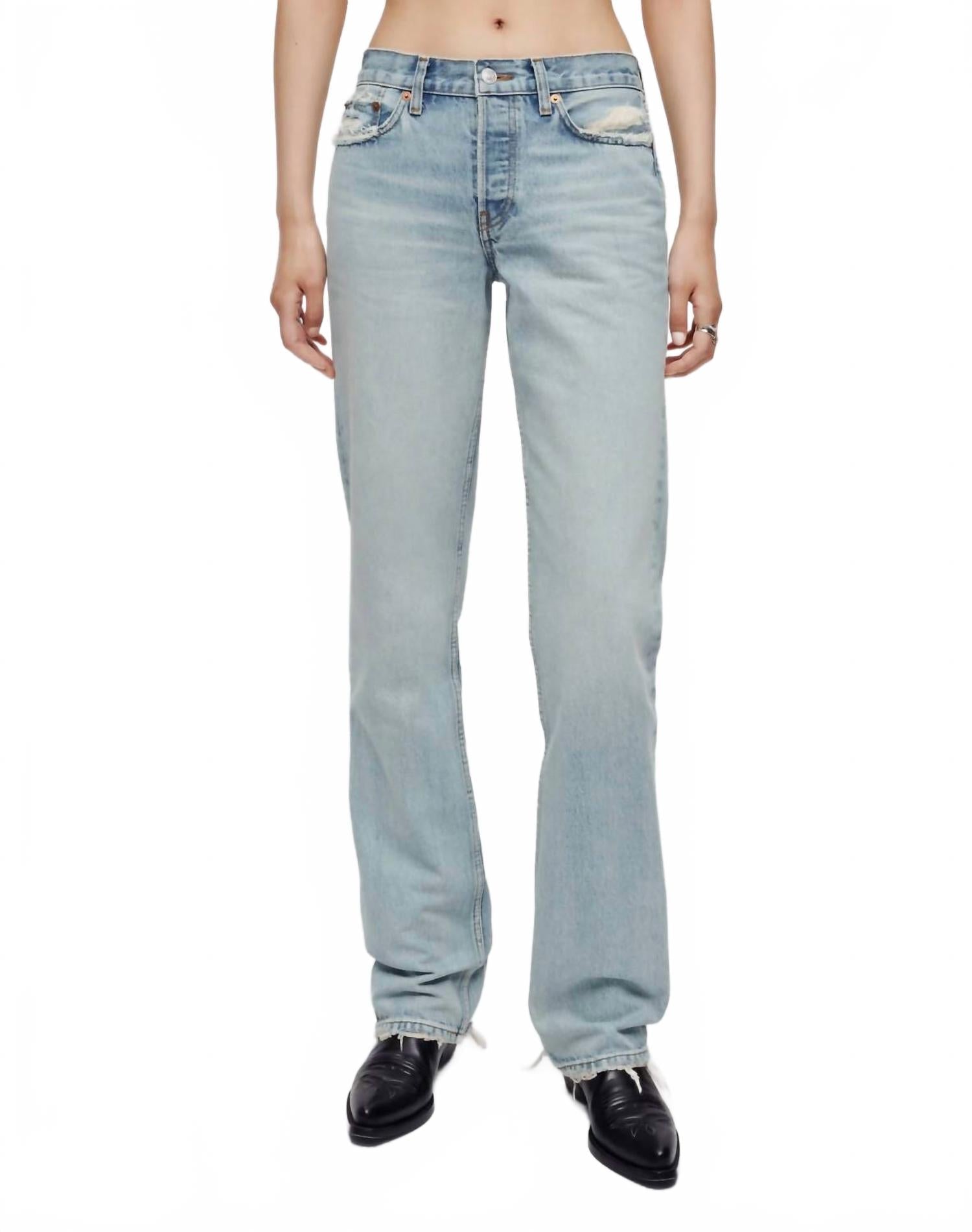 Easy Straight Jean In Ripped Tide