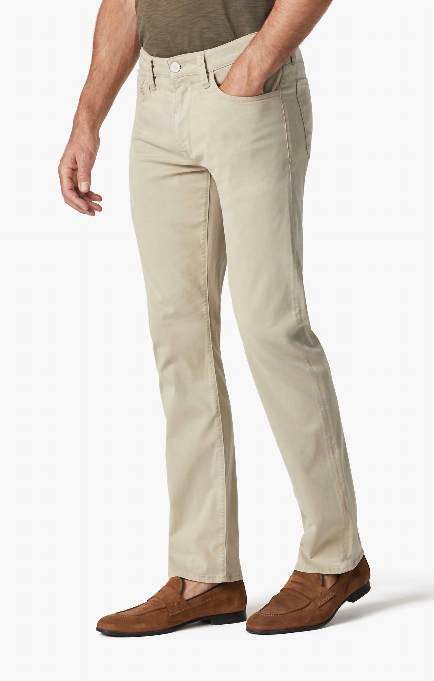 Charisma Relaxed Straight Leg Pants In Aluminum Twill