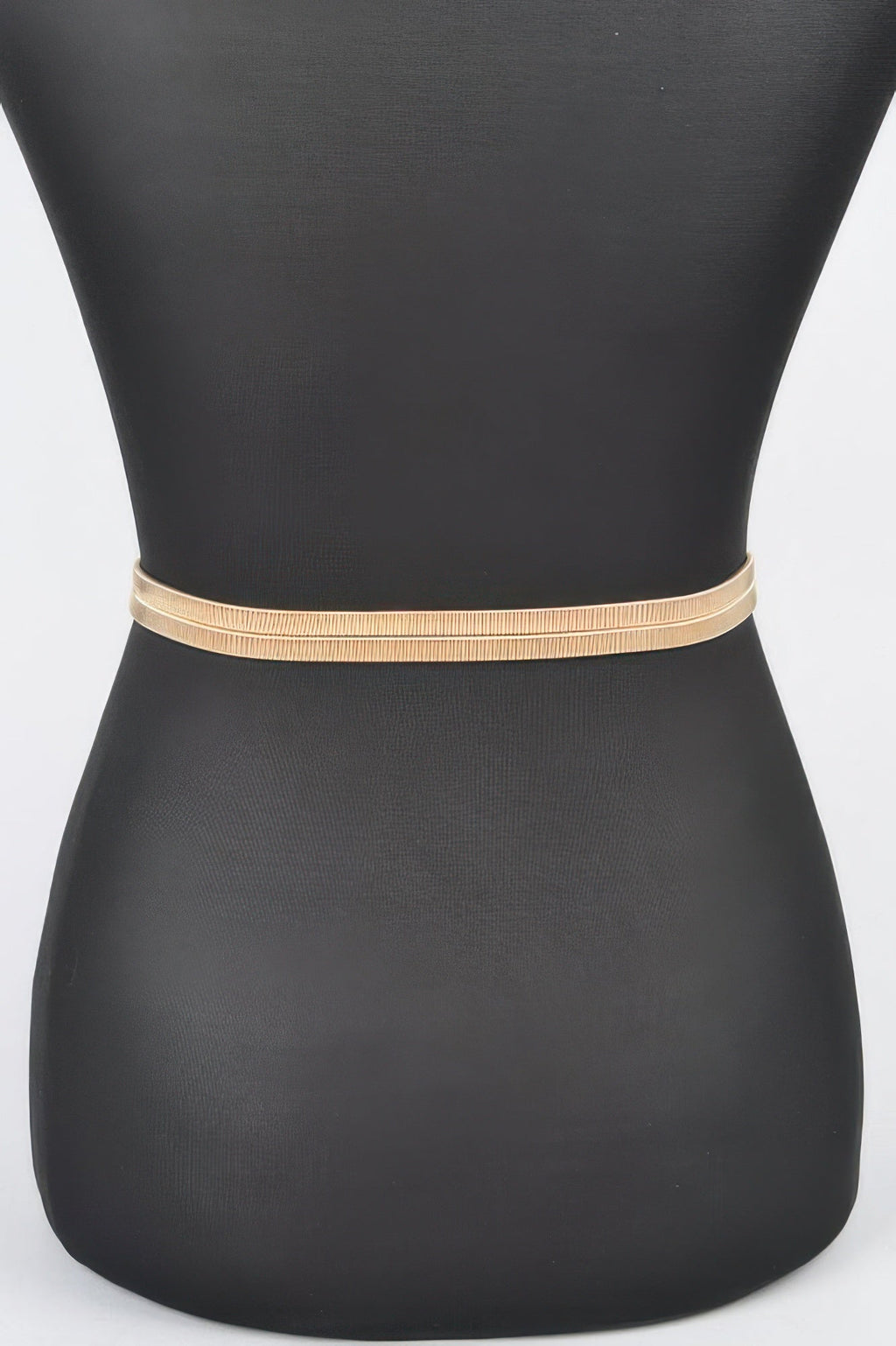 Hammered Metal Buckle Plus Size Stretch Belt