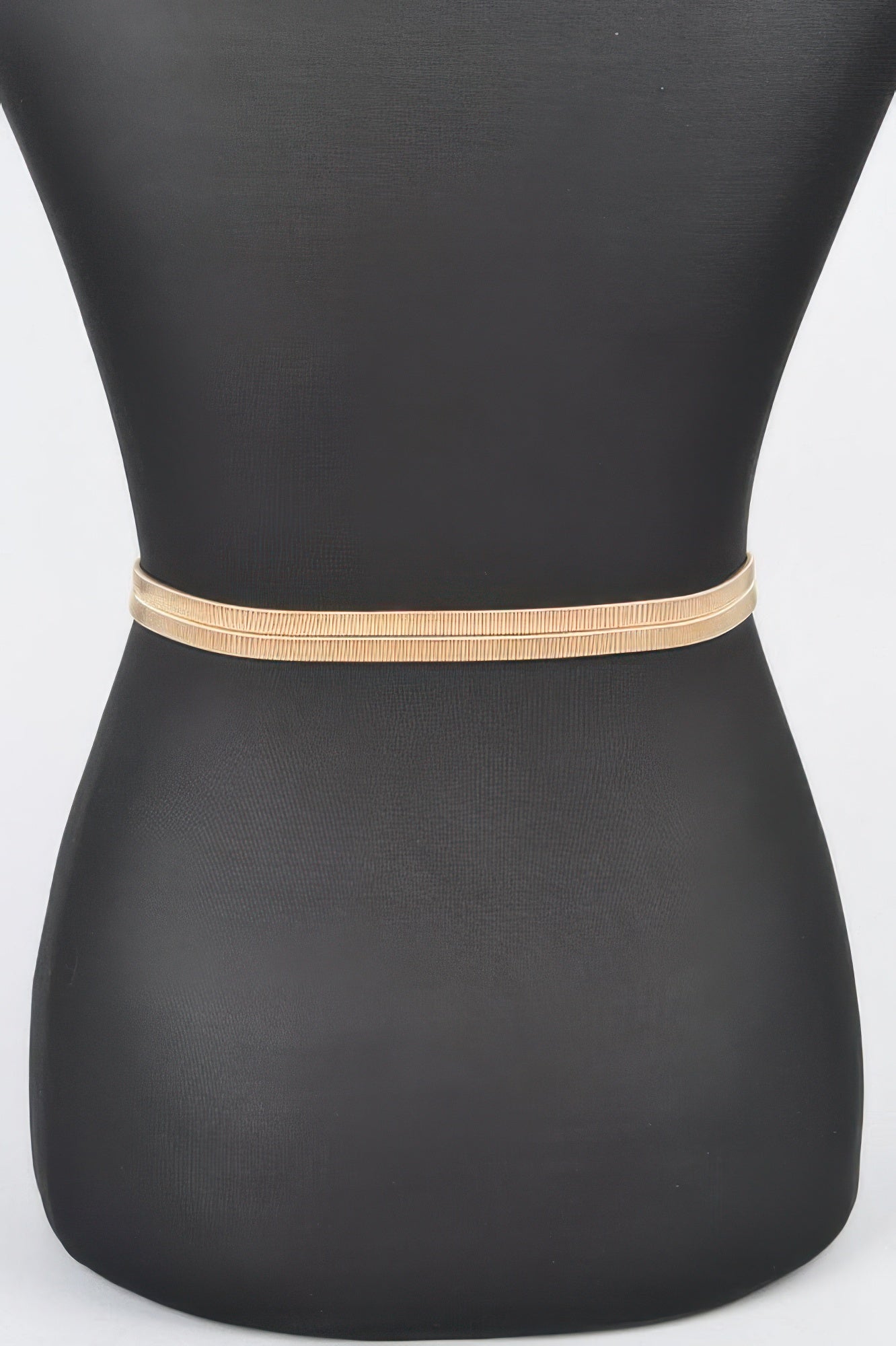 Hammered Metal Buckle Plus Size Stretch Belt