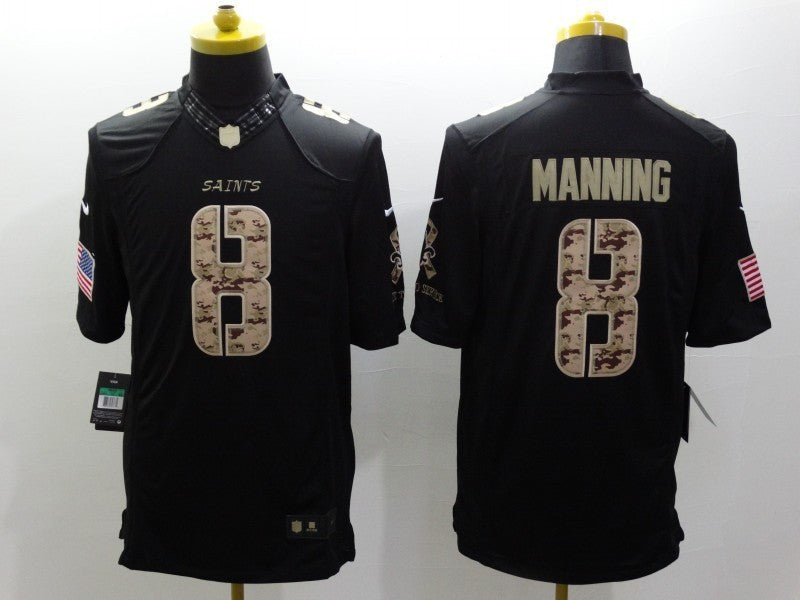 Men's New Orleans Saints Archie Manning #8 Black Game Jersey1
