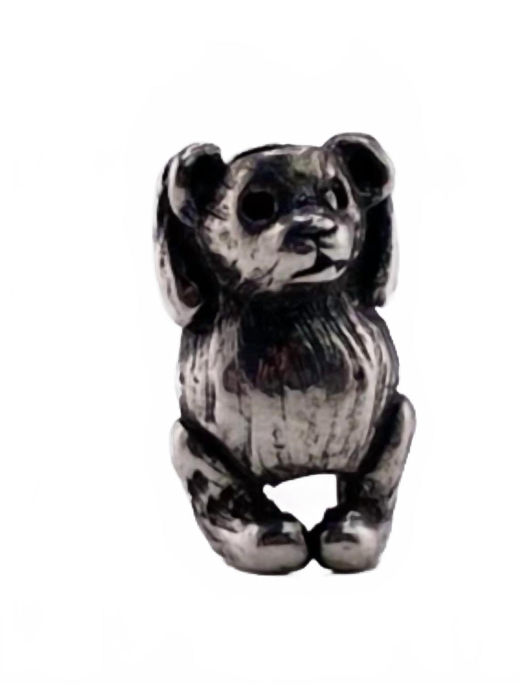 Women's Hugging Bear Bead Charm In Silver