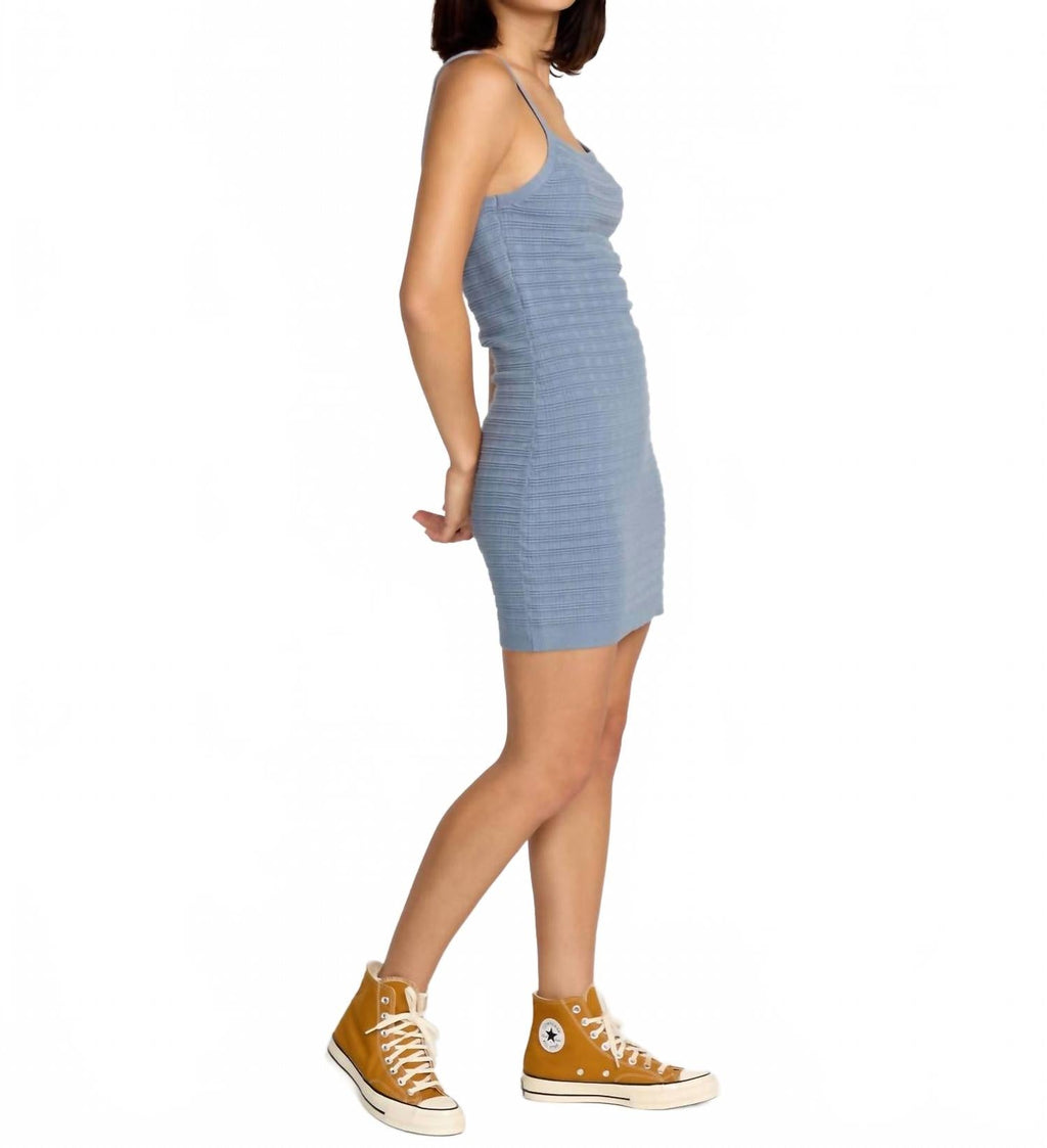 Gurrl Gang Knit Mini Dress In Carolina Blue