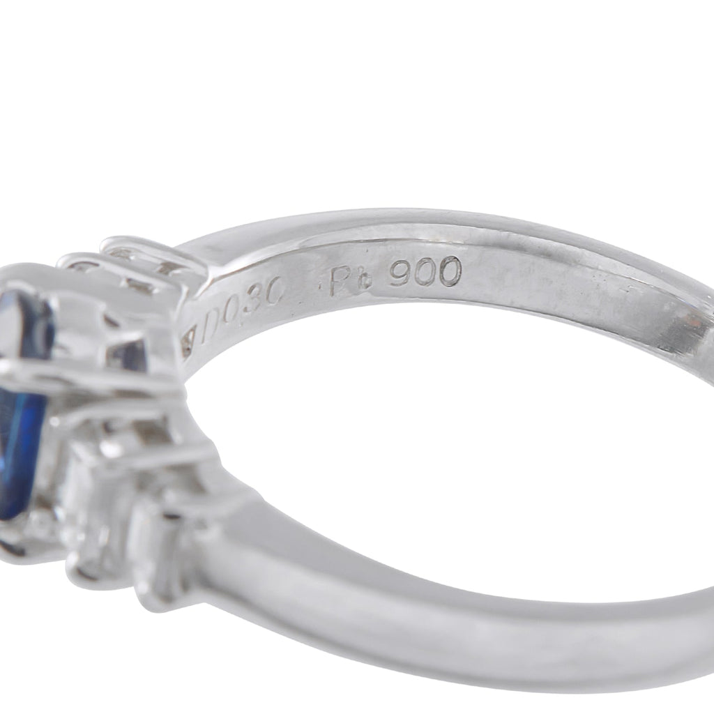 LB Exclusive Platinum 0.30ct Diamond and Sapphire Ring MF28-041426