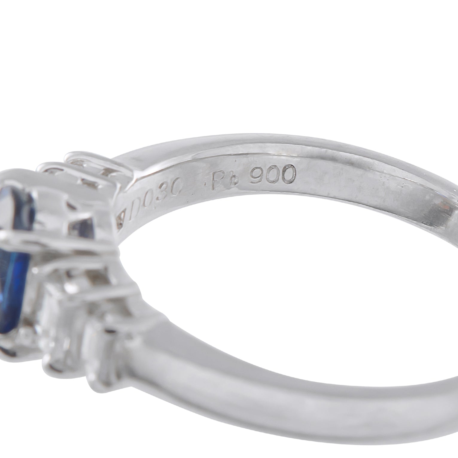 LB Exclusive Platinum 0.30ct Diamond and Sapphire Ring MF28-041426