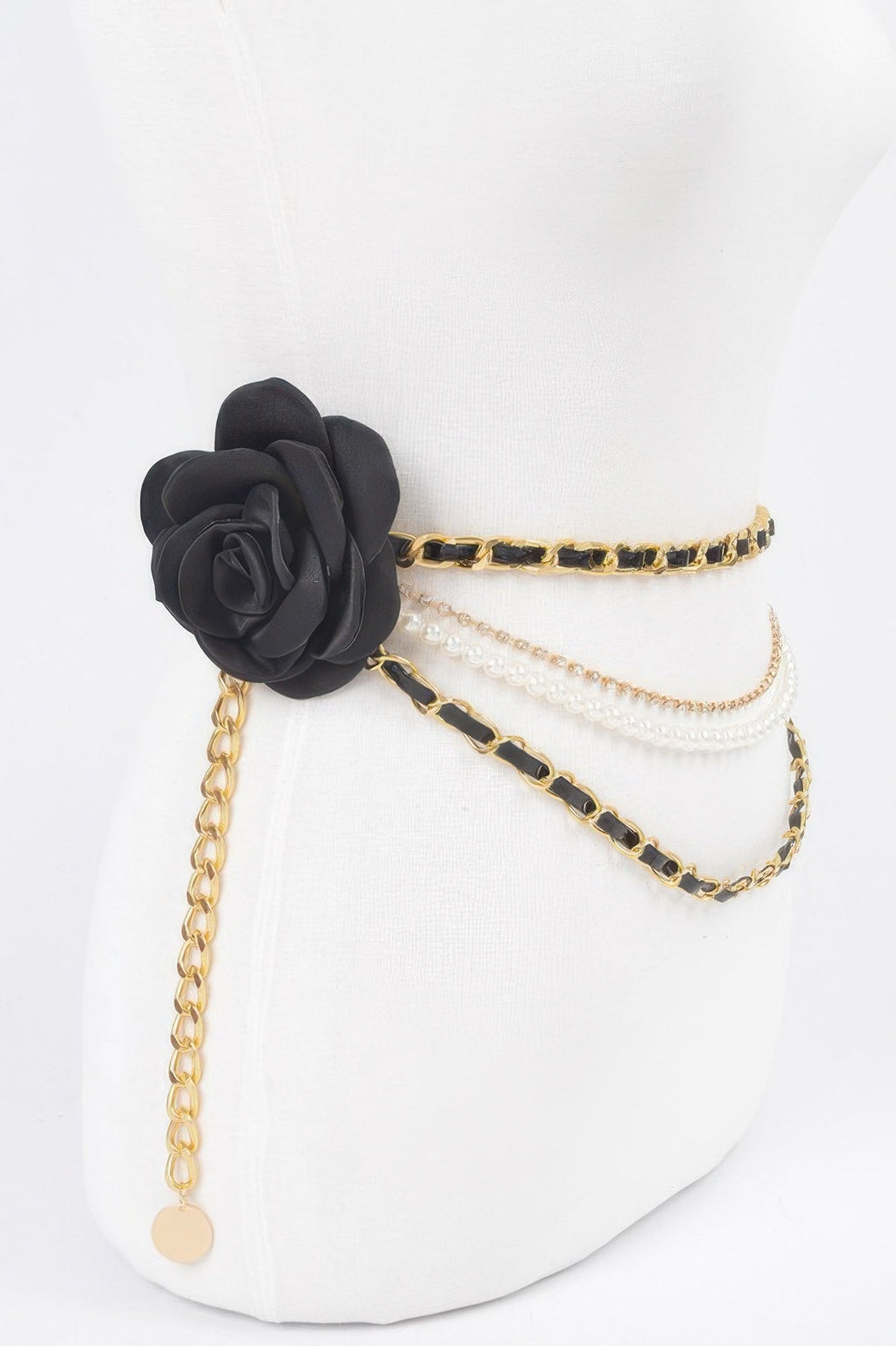 Two Flowers Multi Layered Plus Size Chain Belt