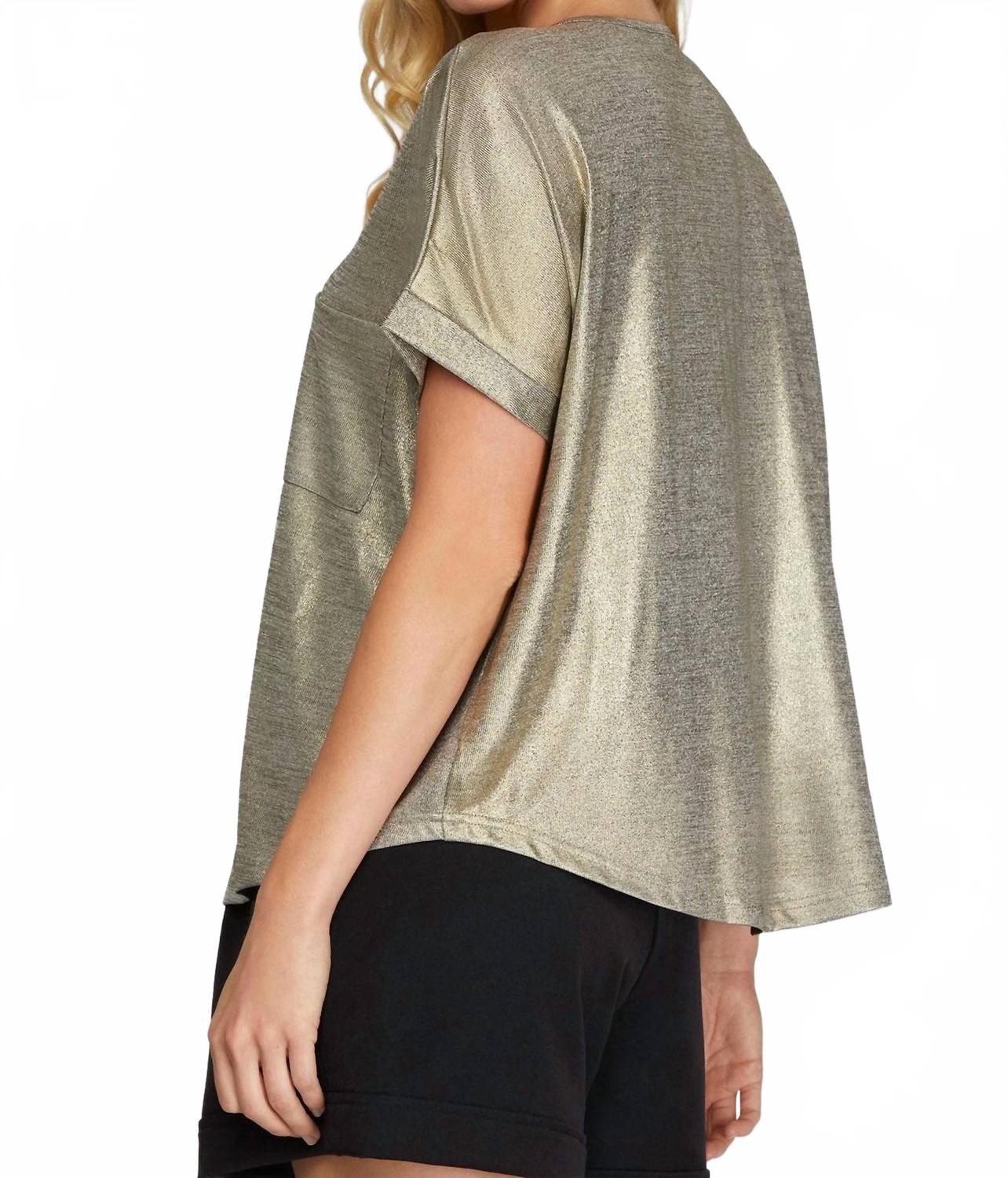 Dolman Sleeve Foil Tunic In Bronze