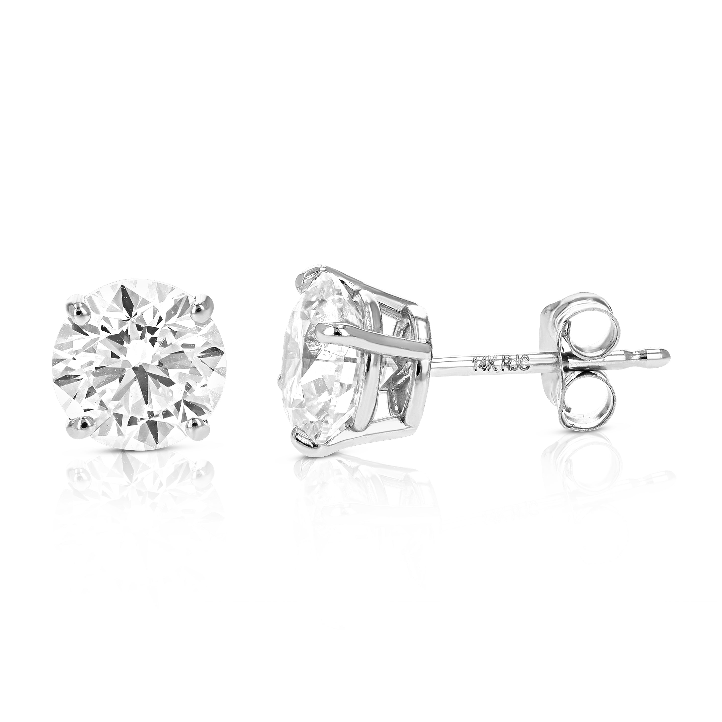 1.50 cttw Lab Grown Diamond Stud Earrings in 14K Gold With Push Backs For Women