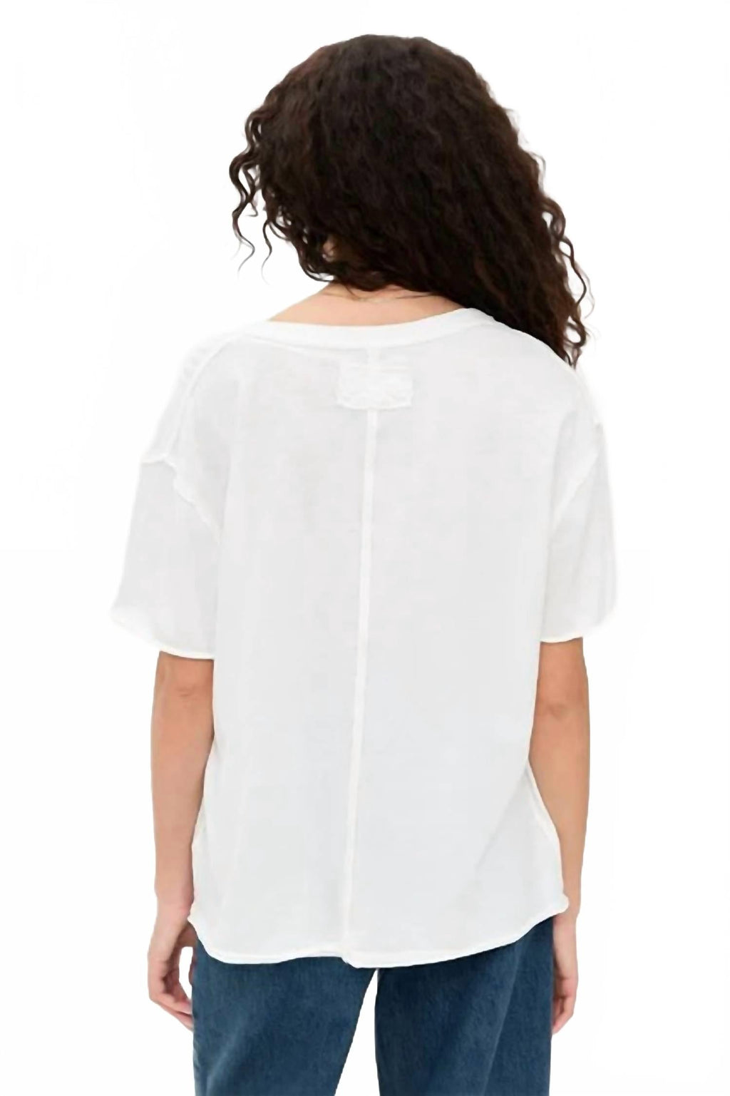 Nina V Neck Tee In Ivory