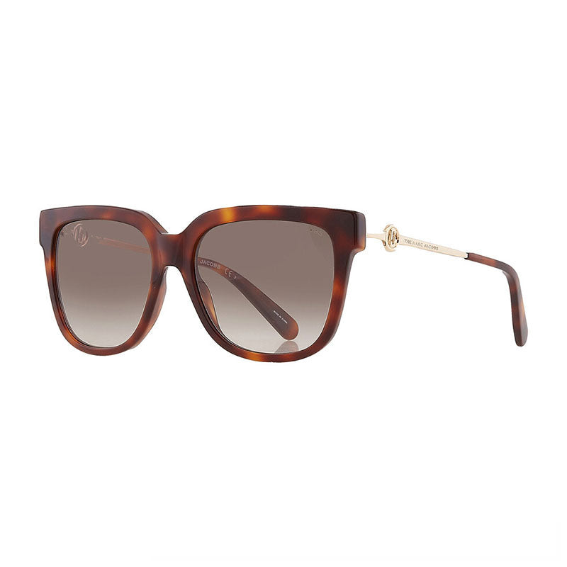 Marc Jacobs Sunglasses Square Full Rim, Havana/gold Frame And Brown Gradient Lens Marc580/s005Lha
