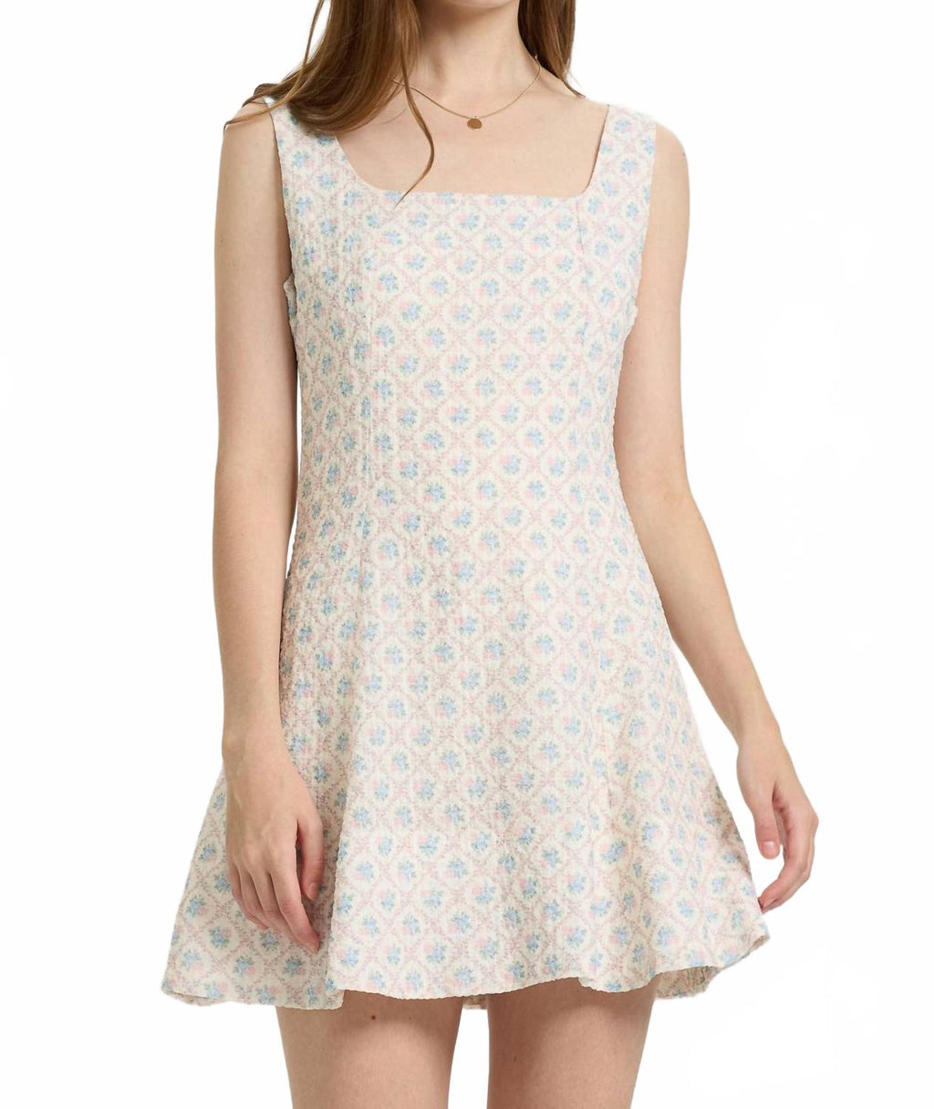 Floral Print Mini Dress In Pastel
