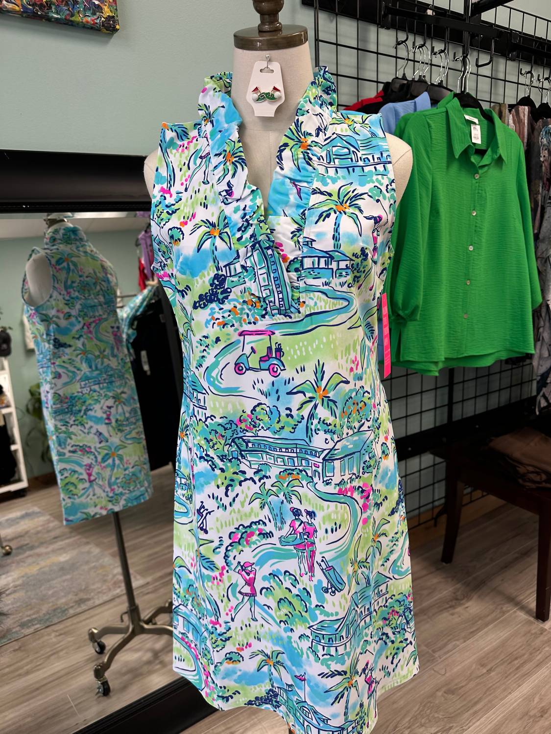 Women's Avery Mini Shift Dress In Golf Print