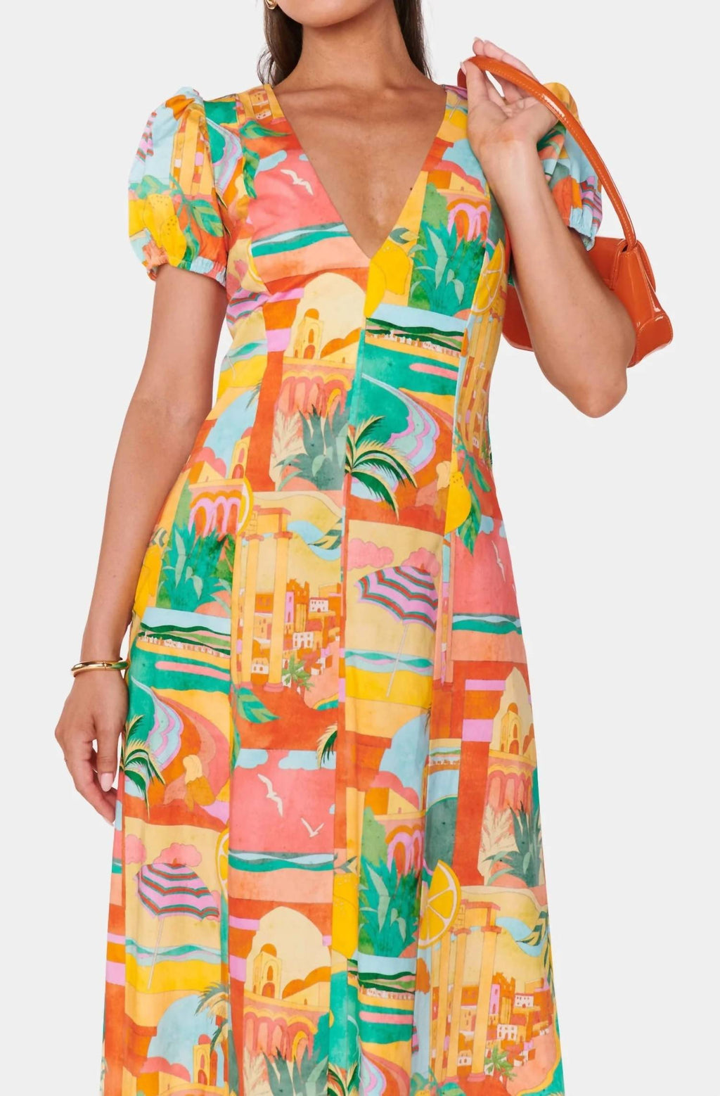 Winnie Maxi Dress In Postcards From Italia Print