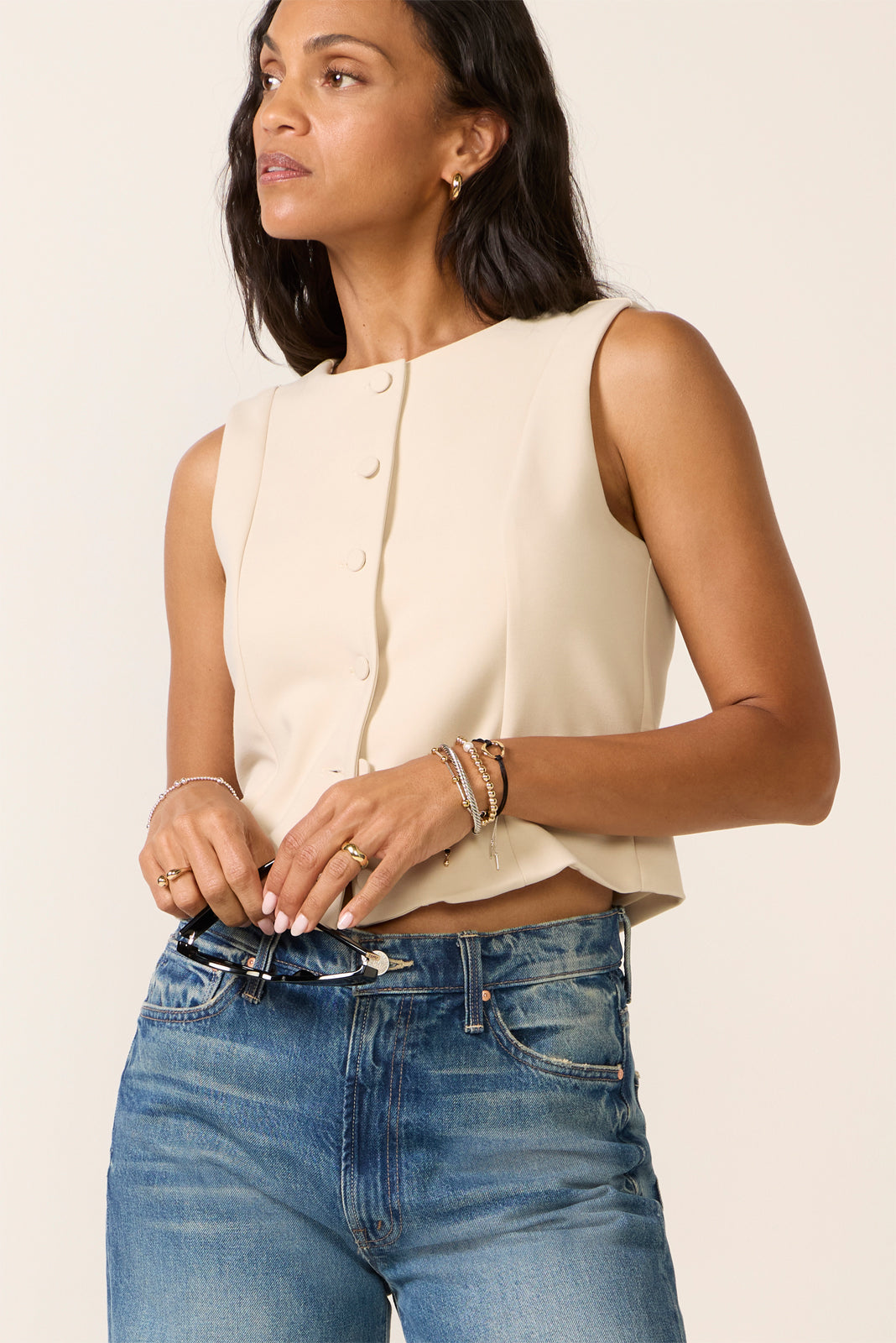 Women's Briar Button Front Vest Top