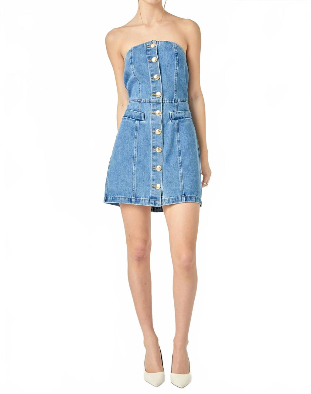 Tube Mini Dress In Dark Denim