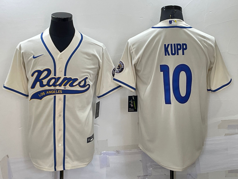 Men's Los Angeles Rams Cooper Kupp #10 Bone Game jersey Joint Edition