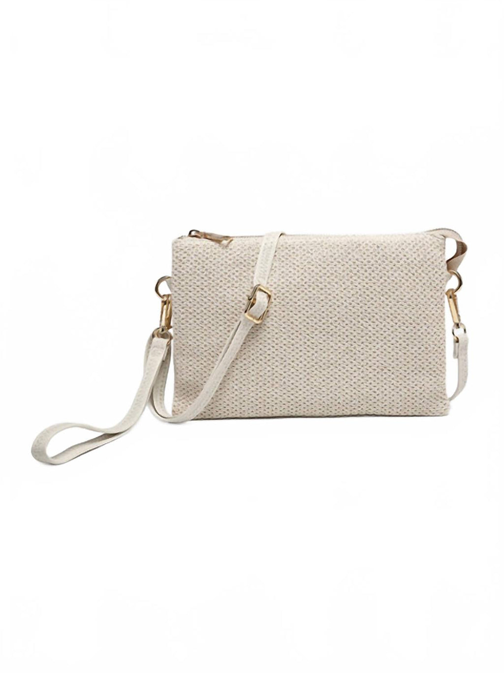 Women's Izzy Vegan Straw Crossbody Handbag In Off White