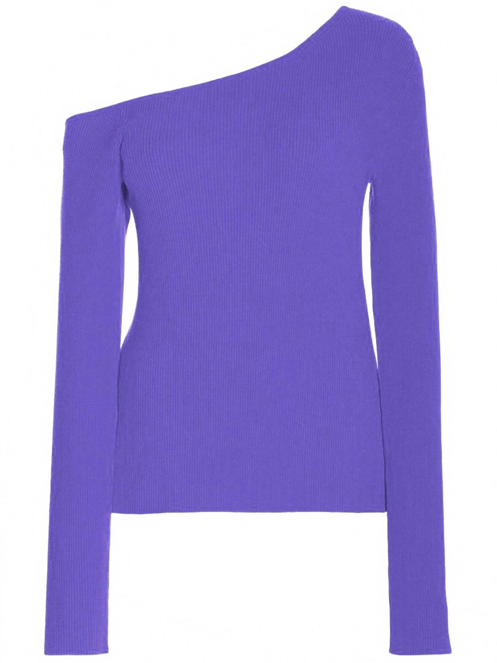 Women's Matte Viscose One Shoulder Long Sleeve Sweater In Lilac
