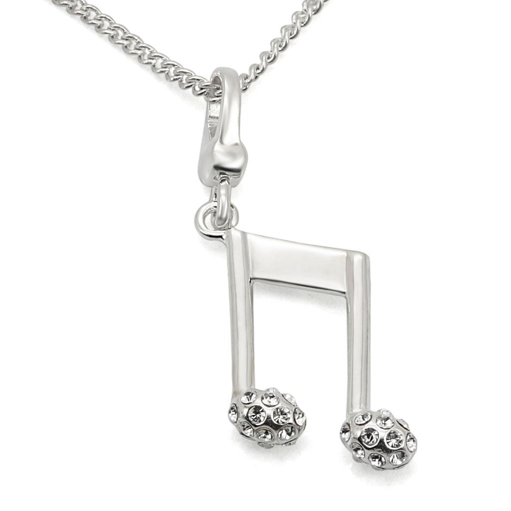 Silver 925 Sterling Silver Chain Pendant with Top Grade Crystal in Clear