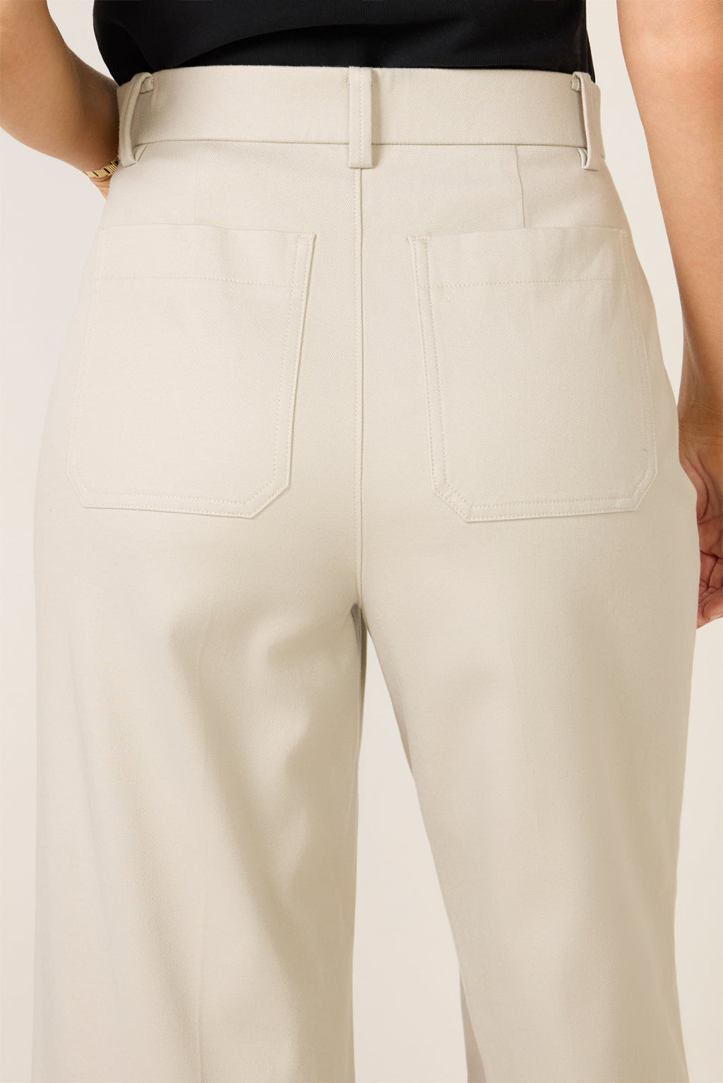 Women's Stretch Twill Patch Pocket Wide Leg Pants