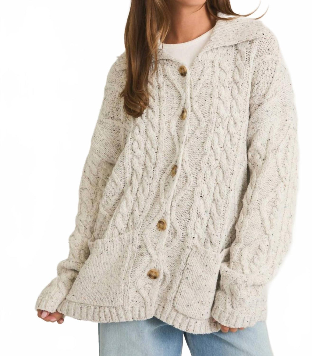 Harbor Oversized Cardigan In Heather Grey