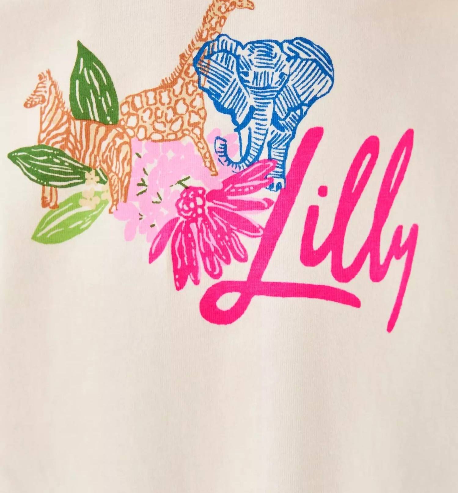 Mini Jansen Crewneck Long Sleeve Top In Multi Endless Animals Summer Graphic Childrens