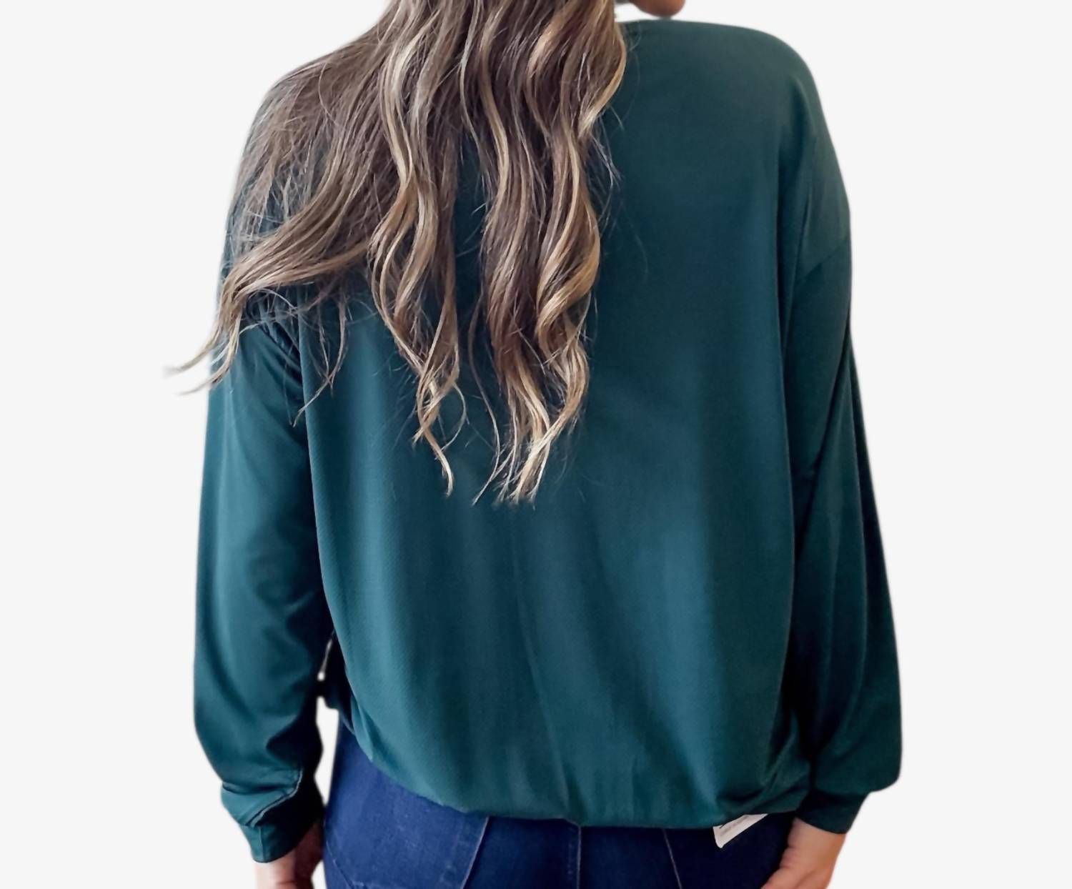 Quick Dry V-Neck Sweatshirt In Midnight Green