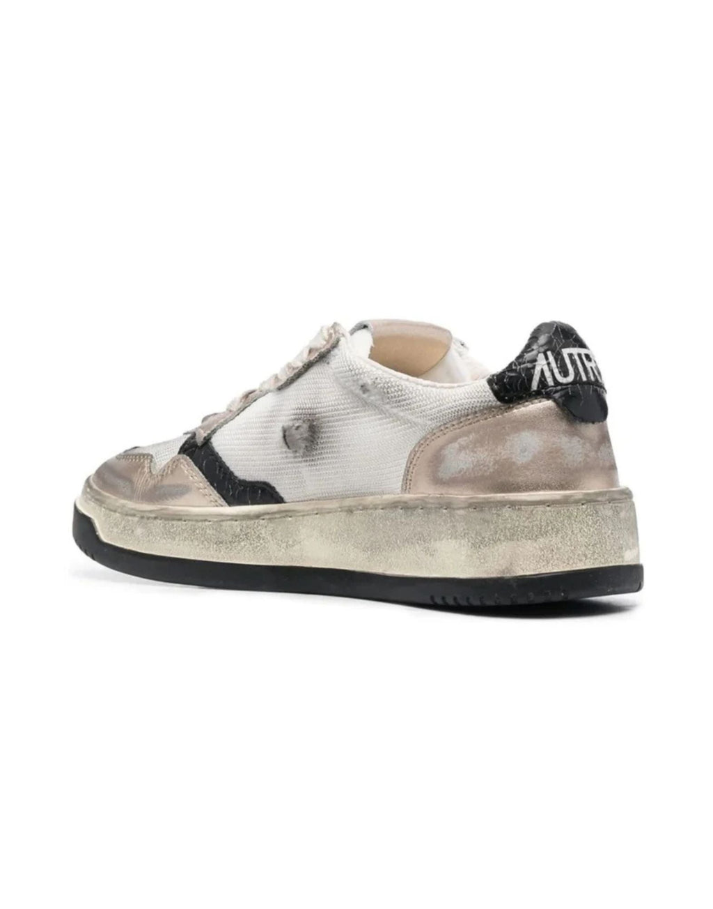Autry Sup Vint Low Wom Sneakers In Calf Leather Wht/Gold For Women Avlw Ms09 Wht/Gold