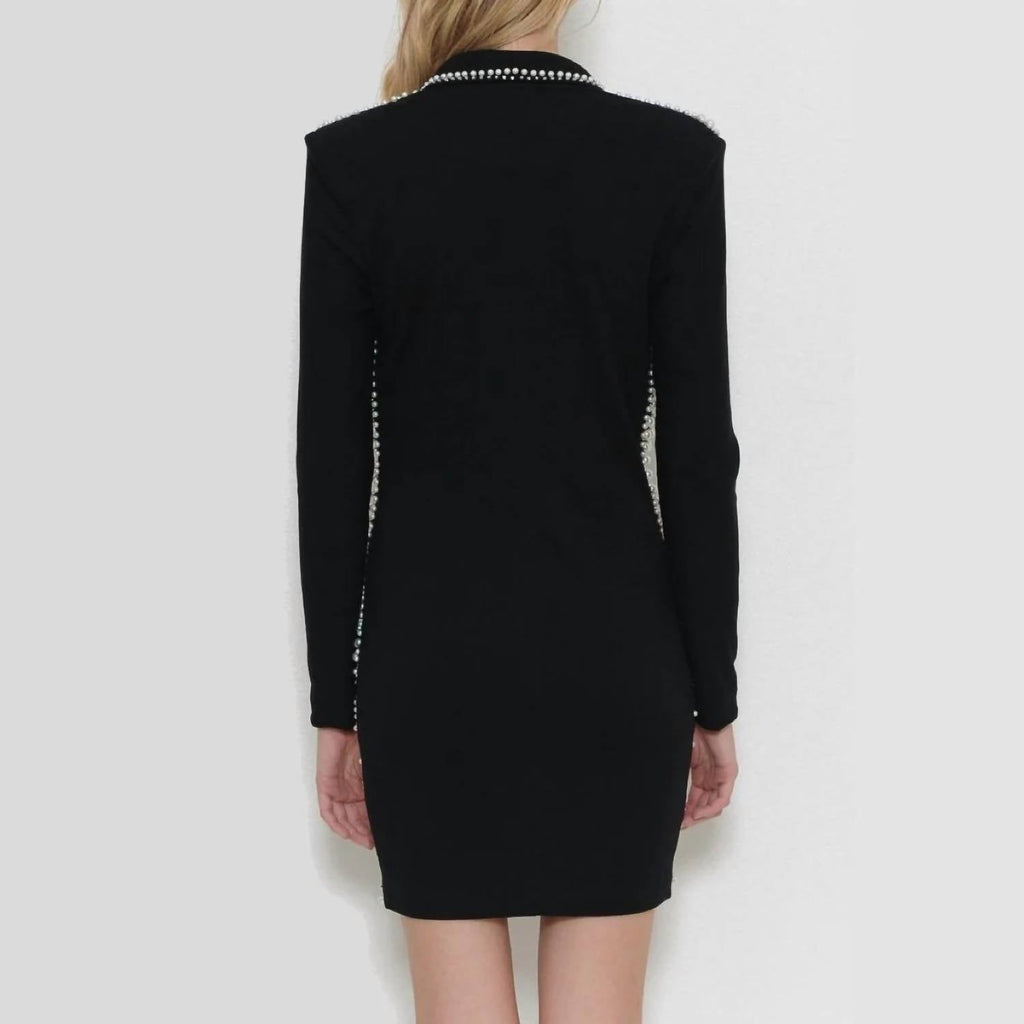 Pearl Tuxedo Dress In Black